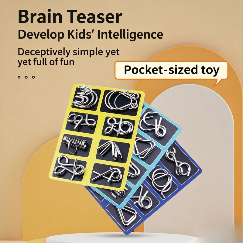 Party Games At Home - Set di 8 Puzzle in Metallo,