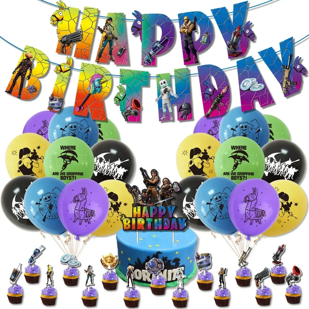 Party Games Adult Birthday - Palloncini a Tema Fortnite per Feste,