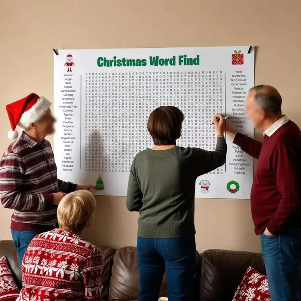 Party Games Large Groups - Poster grande con indovinelli di Natale