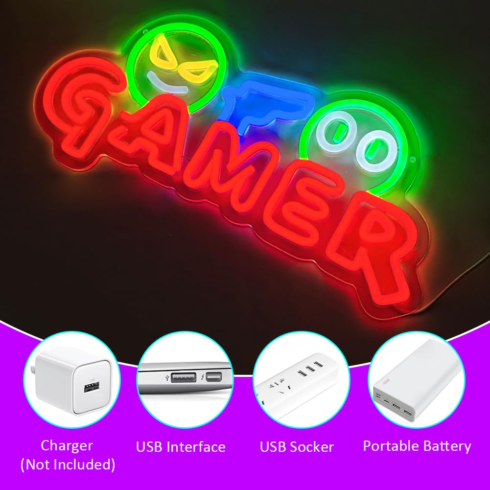 Insegna al Neon LED per Gamer, - Party Games Baby Shower recensione e prezzo