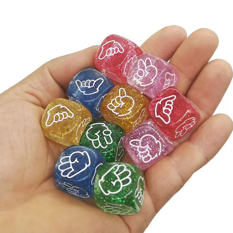 10PCS Glitter Dadi 6 Lati 20MM - Party Games Juegos De Mesa recensione e prezzo
