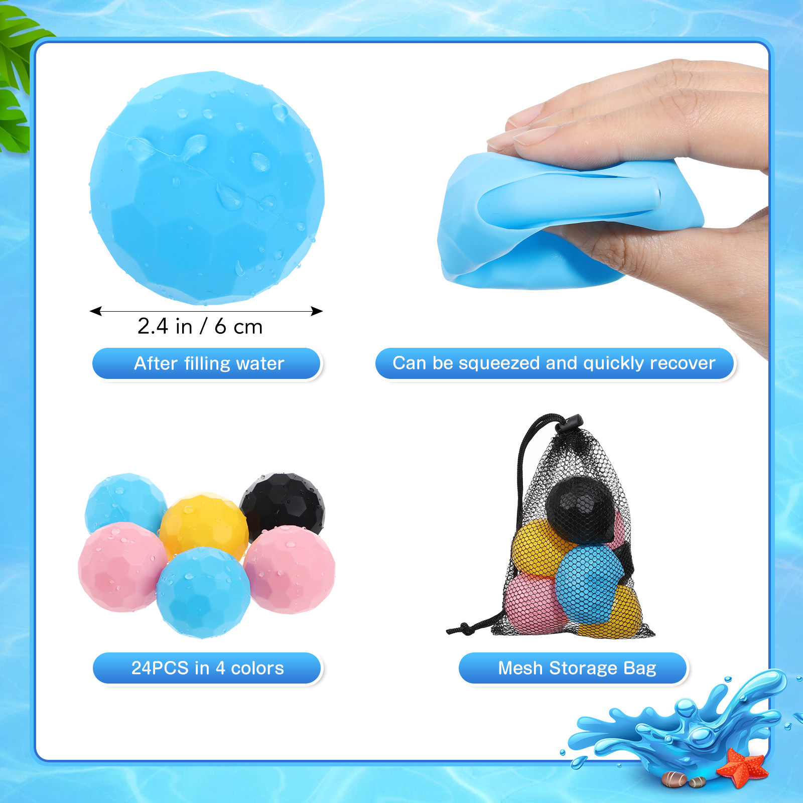 24 Palline in Silicone Morbido - Party Games Kids And Adults recensione e prezzo